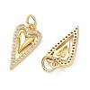 Brass Micro Pave Clear Cubic Zirconia Pendants KK-T085-16E-G-2