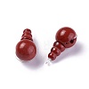 Natural Red Jasper 3 Hole Guru Beads G-L517-01A-2