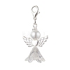 Angel Glass & Glass Pearl Pendant Decorations HJEW-JM01941-1