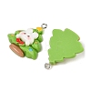 Christmas Theme Rabbit Opaque Resin Pendants RESI-S08-04F-2