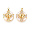 Brass Micro Pave Cubic Zirconia Cup Pearl Peg Bails Pin Pendants KK-T079-05G-1