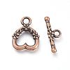 Tibetan Style Alloy Heart Toggle Clasps PALLOY-J471-27R-1