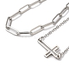 304 Stainless Steel Paperclip Chains & Cable Chain Bracelet Sets AJEW-U005-05A-P-3