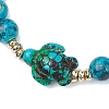 Round Dyed Synthetic Turquoise Beads Stretch Bracelets BJEW-JB10609-4