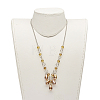 Glass Beads Pendant Necklaces NJEW-JN01969-01-3
