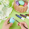 6Pcs 6 Colors Blank Wood Simulation Eggs DIY-FH0005-09-4