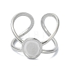 304 Stainless Steel Oval Cuff Rings RJEW-M019-21P-2