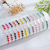 12Pcs Adjustable Glass & Brass Beads Braided Bead Bracelets KF3798-13-1