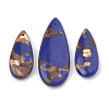 Assembled Bronzite and Lapis Lazuli Pendants G-S328-003L-1