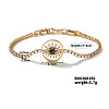 Elegant Adjustable Evil Eyes Brass Cubic Zirconia Link Chain Bracelets TQ4960-1-1