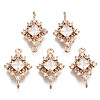 Brass Micro Pave Cubic Zirconia Links Connectors KK-R111-014-B01-1