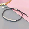 304 Stainless Steel & Braided Cotton Cord Slider Bracelets FS-WG628A0-01-1