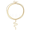 304 Stainless Steel Snake Pendant Double Layer Necklaces for Women NJEW-Z108-03G-4