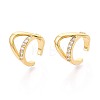 Brass Pave Clear Cubic Zirconia Cuff Earrings EJEW-T049-04G-2