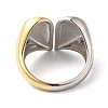 Heart Brass Open Cuff Rings for Women RJEW-B062-11GP-3