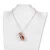 Cute Design Glass Wishing Bottle Pendant Necklaces NJEW-JN01090-5