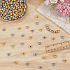 600Pcs 2 Colors Spray Painted Round Natural Schima Wood Beads WOOD-ME0001-26-4