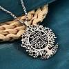 304 Stainless Steel Hollow Tree of Life Pendant Box Chain Necklaces NJEW-M086-04P-4