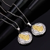 304 Stainless Steel Saint Benedict Medal Locket Pendant Necklaces for Women NJEW-G187-02GP-1