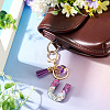 Alloy Resin Heart Keychains KEYC-TADJ0002-01G-U-5