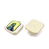 Printed Alloy Enamel Pendants ENAM-N072-01KCG-02-2