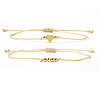 2Pcs 2 Styles Bohemian Brass Beads Braided Bead Bracelets BT1454-9-1