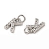 Brass Micro Pave Grade AAA Cubic Zirconia Charms ZIRC-P067-11P-K-NR-3