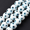 Handmade Evil Eye Lampwork Beads Strands LAMP-F027-03-1