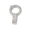 Brass Micro Pave Clear Cubic Zirconia Fold Over Clasps KK-P290-15P-1