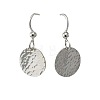 Hammered Textured Flat Round Alloy Dangle Earrings FS-WG8537A-01-3