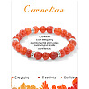 Natural Carnelian Round Beaded Stretch Bracelets for Women Men IS6879-1-1