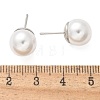 Brass ABS Imitation Pearl Stud Earrings EJEW-B132-01C-P-5