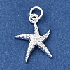 Brass Micro Pave Clear Cubic Zirconia Pendants KK-D110-06S-1