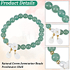 1Pc Natural Green Aventurine & Glass Pearl & Freshwater Shell Beads Charm Bracelets BJEW-BM0001-04-7
