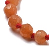 8mm Faceted Round Natural Red Aventurine Beaded Necklaces NJEW-F327-01A-04-2