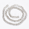 Electroplate Transparent Glass Beads Strands EGLA-A034-T8mm-E15-2