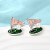 Ship Brass Enamel Stud Earrings EJEW-H180-24P-3