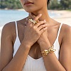Iron Open Cuff Bangle & Ring Sets for Women WG54863-01-3