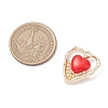 Alloy Glass Seed Beaded Heart Pendants PALLOY-MZ01122-2