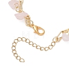 Natural Gemstone Chip Beads & Brass Paperclip Chain Multi-strand Bracelets for Women BJEW-JB12890-5