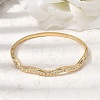 304 Stainless Steel Rhinestone Hinged Bangles for Women BJEW-B168-11G-2