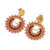 304 Stainless Steel with Glass Seed Beads Stud Earrings EJEW-MZ00761-02-4