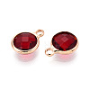 Golden Tone Brass Glass Charms X-GLAA-ZX008-24H-G-2
