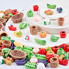 72Pcs 18 Styles Resin Basket & Food Miniature Ornaments AJEW-WR0003-67-4