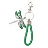 Alloy Enamel & Crystal Rhinestone & PU Leather Strap Keychain KEYC-YW00306-03-1