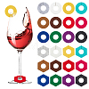 24Pcs 2 Style 12 Colors Felt Wine Glass Charms AJEW-BC0003-68-1