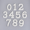 10Pcs ABS Plastic Imitation Pearl & Rhinestone & Cloth Number Cloth Patches PATC-T001-02M-2
