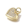 Brass Micro Pave Clear Cubic Zirconia Charms CU-L001-19G-07-2