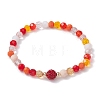 Glass Faceted Round Beaded Stretch Bracelets BJEW-JB10057-04-1