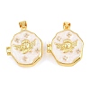 Brass Locket Pendants KK-D232-07G-2